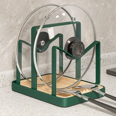 인사이드마켓 냄비뚜껑 받침대 조리도구 홀더 거치대, 1개, 그린