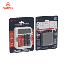 Meet Mind 可充電式鋰離子電池組 AA 三號電池 AAA 四號電池 Type-C 充電器, 1個