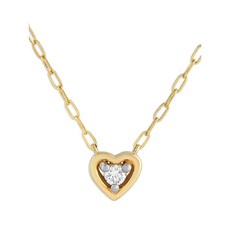 LB 익스클루시브 중고 14K 옐로 골드 다이아몬드 하트 펜던트 네크리스