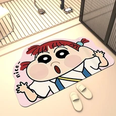 크레용 신짱 욕실 미끄럼 방지 발매트 만화 불규칙형 물 흡수 쉬운 건조 도어 규조토 바닥, 03 40x60cm, 08 Flat window  Nini