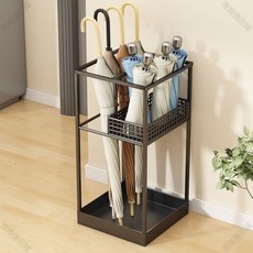 雨傘收納架 家用/酒店門口傘架 大容量傘桶 商用直立式傘桶 型號960112, 雅典黑-長短傘【區分收納左右放/有序排列,長25公分寬25公分高50公分, 1個