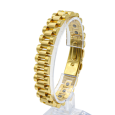 레젠시아 고급 게르마늄 원터치 팔찌 건강팔찌 남녀공용, 골드(폭 1.2cm), 1개