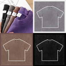 남녀공용 피그먼트 루즈핏 워싱 반팔티