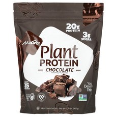 NuGo Nutrition 누고뉴트리션 플랜트 프로틴 초콜릿 2lbs 907g 식물성 단백질보충제, 1개