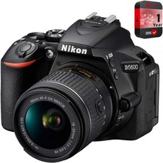 디지털 카메라 미니 여행용 레트로 니콘 D5600 SLR 및 18-55mm VR DX AF-P 렌즈 - 리퍼, Black