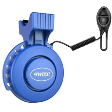 TWOOC 자전거 경적 핸들 바용 전기 벨 방수 충전식 배터리 액세서리 100db 4 가지 사운드 모드, 01 Blue, 1개, 01 BLUE