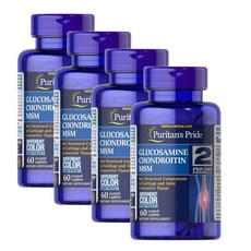 퓨리탄스프라이드 글루코사민 콘드로이틴 엠에스엠 하루2정 캐플렛 Puritans Pride Glucosamine Chondroitin MSM Triple Strength Caplet, 4개, 60정