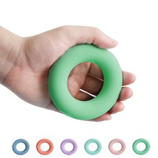 RTXSPORTS 실리콘 도넛악력기 무소음 악력 근력 손가락운동 그립형 악력기, 그린, 1개