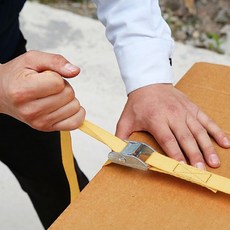 튼튼한 초강력 깔깔이바 캠버클 화물차 고정바 스트랩 (고급형), 2개, 5M 노랑