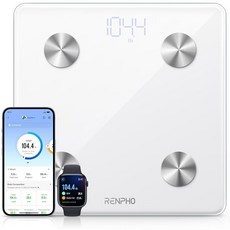 렌포 스마트 저울 체중을 위한 디지털 욕실 BMI 체지방 근육량 체성분 분석을 통한 APP를 높은 정확도의 블루투스 400파운드 화이트-엘리스