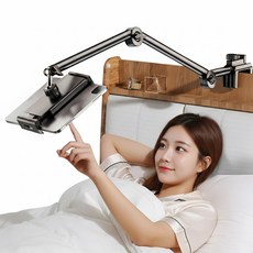 800G 강력고정 블레오 침대 휴대폰 아이패드 거치대, 1개, 블랙, 관절고정형