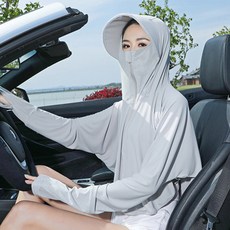 黑膠斗篷防曬衣女夏季冰絲披肩大帽簷防曬外套透氣瑜珈兔子防曬服