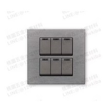 Suzone樹榮 威瑪系列螢光開關 多按板選擇 夜間可視 附發票, 1個, 六開關,灰