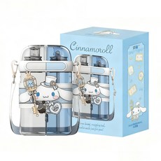 Cinnamoroll 玉桂狗 雙飲口兒童水壺 640ml 可愛卡通造型, 藍色, 1個