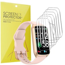 Lamshaw Amzhero 피트니스 트래커 액정보호필름과 호환 [6팩] D26 3.5cm(1.47인치) 트래커와 호환되는 풀 커버리지 TPU 투명 필름 (6팩) 233690, Lamshaw Amzhero 피트니스 트래커 액정보호필, 1개
