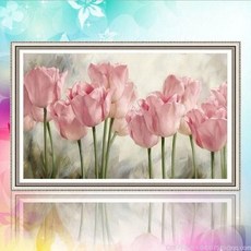 라오농 보석십자수 비즈공예 큐빅 DIY 만들기 세트 명화 87 +d26506LL, 분홍, 1개