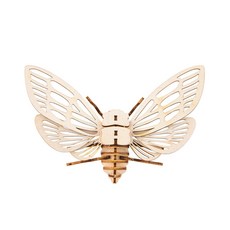 3D立體木質動物系列拼圖 兒童益智早教DIY拼裝玩具, 蟬, 1個