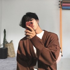 【ARDASH】韓系針織V領開衫外套（五色）寬鬆落肩V領針織衫男生長袖外套日系韓系夏季外套