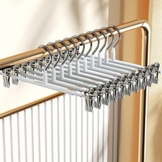 쿠빙홈 설렘뿜뿜 인테리어 논슬립 코팅 바지걸이 10개, 화이트