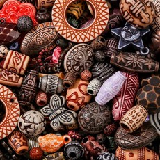 ECLATIS CY2E(넓음)NUT 디자인 팔찌 제작용 200g 다양한 아크릴 비즈 키체인 하이퀄리티 주얼리 빈티지 비즈 벌크 DIY 플라스틱 공예용 그레이 펄 303367, 커피 브라운