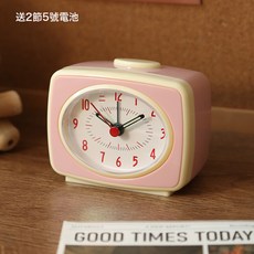 DIU 小鬧鐘桌面電子時鐘兒童女孩學生專用起床神器高顏值擺件臺式鐘錶, 粉色（送電池）:如圖