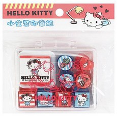三麗鷗印章組 小盒裝 kitty 凱蒂貓 兒童印章 獎勵章 手帳印章 布丁狗印章 大耳狗印章, 1個, KITTY-紅