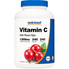 nutricost 維生素C玫瑰果膠囊 1025mg, 240顆, 1罐