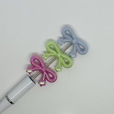 캐릭터 불투명 미니 꾸미기 알록달록 볼펜꾸미기 유광 DIY 동대문 리본 볼꾸 발레코어 오로라, 1개, 복숭아