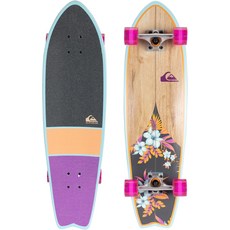 퀵실버 피쉬테일 크루저 스케이트보드 32인치 u2013 남학생 여학생 8세 이상용 내구성 + 스타일리시한 디자인 부드러운 승차감 초보자 친화적인, Fade Lines Green