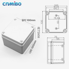 케이스 우퍼 인클로저 듀얼 미로형 자작 멀티미디어 튜닝, 화이트 100 x 100x75 그레이 뚜껑, 기본 모델명/품번