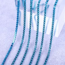 크리스탈 유리 라인석 체인 바닥 바느질 컵 트림, 3. Blue Zircon
