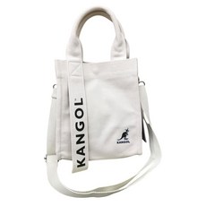 KANGOL 袋鼠兩用帆布包 手提側背托特包 文青風格 米白