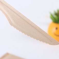 개별 포장으로 위생적인 일회용 브런치 나무 나이프, 16cm 개별 포장 200개, 1개