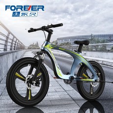 永久鎂合金變速兒童自行車，6-14歲中大童山地車, 1個, 祕銀-單速-輻條輪【超輕鎂合金】碟剎+避,18英寸【身高120-145cm】