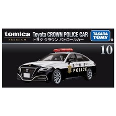 TOMICA 多美小汽車 PRM #10 豐田Crown 警車 模型車 仿真警車, 1個, 盒微損