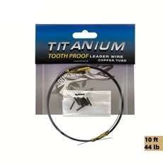 요토 티타늄 물고기 물림 방지 리더 키트 - 10피트 해수 낚시줄 (슬리브 포함) (15-44lb), 09 44lb