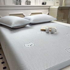 CP 涼蓆 2025 新款家用冰絲軟席子牀笠款空調席, 狗狗白,0.9米*1.9米【配一個同款枕套】