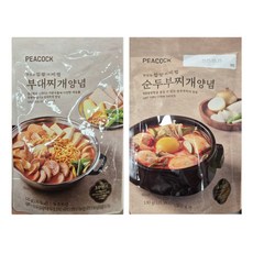 피코크 부대찌개 양념 120g+순두부찌개 양념 130g 각 1개씩, 1세트, 250g