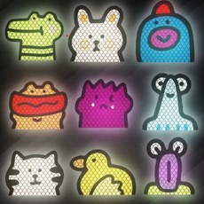 나나바나나 빛반사 안전 스티커, 1세트, 9개