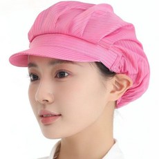 防靜電工帽 防塵帽 無塵帽 女工工作帽 食品廠工作帽 車間勞保帽 網帽 衛生潔淨帽, 粉色 全佈防靜電,防靜電/均碼 後腦勺有鬆緊1個, 1個