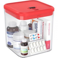 ySky 잠금 가능한 저장 상자조합 코드 포함 안전한 약품 금고 전화 감금장치 및 간식 용기냉장고용 가정용 사무실용 내구성 있는 다목적 상자흰색, Red