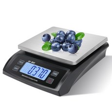 대형 디지털 주방 저울 30kg66파운드 요리용 스테인리스 빵 동전 어댑터용 LCD 디스플레이 카운팅 포함스테인리스 블랙, Stainless black
