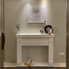 엔틱 거실 인테리어 벽걸이형 장식장 빈티지 벽난로, 80cm 벽난로 캐비닛 블랙