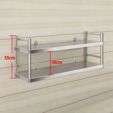 스텐 벽선반 주방선반 2단 업소용 높이55 너비30 랙 싱크대 걸이형, 30cm 110cm 55cm