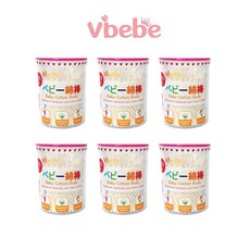 Vibebe 嬰兒細軸棉花棒 200支x6入 台灣製 嬰兒棉棒 寶寶棉花棒, 1個, 200