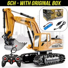 1:24 RC 카 포크레인 굴삭기, 6CH Alloy With Box, 1개