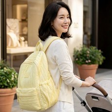 제이로이 기저귀 가방 백팩 수납 많은 초경량 가벼운 대용량 방수 아기 산모 선물, 옐로우