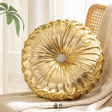 JINTU원형 방석 호박 쿠션, 골드