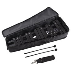 30 참고 Glo enspiel 접이식 실로폰 나무 프레임 5mm 두께 알루미늄 타악기 운반 가방, Bla White