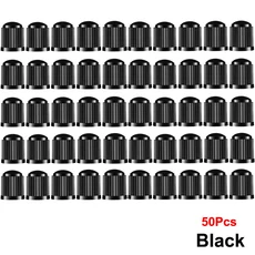 10/25/50/100pcs 타이어 밸브 캡 플라스틱 자동차 줄기 먼지 커버 바이크 오토바이 자전거 용 범용 캡, 21 Black-50Pcs